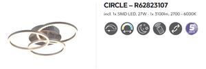TRIO Stropné svietidlo CIRCLE Nickel, LED27W, 2700-6000K