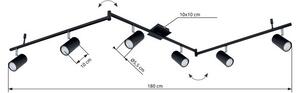 Stropné bodové svietidlo / spot 6x GU10 čierna matná IP20 GLOBO lighting ROBBY 57910-6B