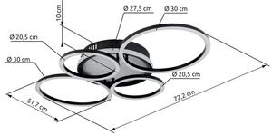 Stropné svietidlo LED 4000K čierna matná IP20 GLOBO lighting ALVIS 48477-40C