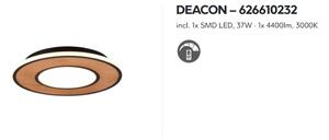 Stropné svietidlo DEACON LED37W, 3000K, Natur/Black, D50cm