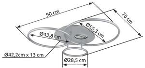 Stropné svietidlo LED 2700–6500K strieborná IP20 GLOBO lighting INVERTINA 48466-54A časovač