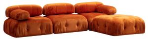 Hanah Home Rohová modulárna sedacia súprava Bubble 288 cm s taburetom zamat oranžová