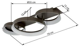 Stropné svietidlo LED 3000K kávová IP20 GLOBO lighting SYRAKUS 48048D2
