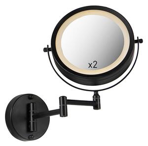 Dizajnové kúpeľňové zrkadlo čierne vrátane LED nastaviteľného IP44 - Vicino