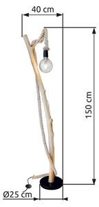 Stojacia lampa 1x E27 béžová, čierna IP20 GLOBO lighting NERIDA 42060146X