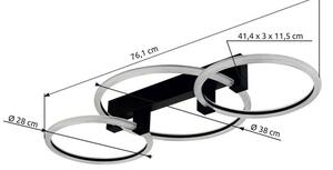 Stropné svietidlo LED 3000K čierna matná IP20 GLOBO lighting FLETCHER 48050D2S