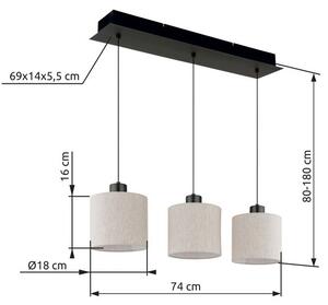 Závesné svietidlo LED 3000K čierny chróm, krémová IP20 GLOBO lighting THEA 31540308