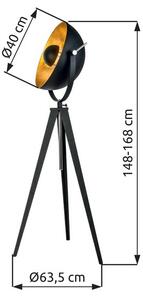 Stojacia lampa 1x E27 čierna, zlatá IP20 GLOBO lighting BOWY 40150145X