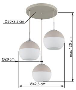 Závesné svietidlo 3x E27 piesková, opálová IP20 GLOBO lighting RAGUSA 15999-3HR