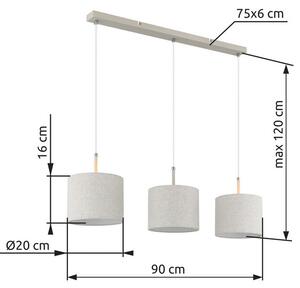 Závesné svietidlo 3x E27 piesková, krémová IP20 GLOBO lighting DELEON 15968-3H