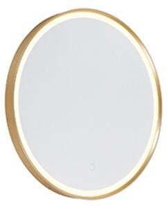 Okrúhle kúpeľňové zrkadlo zlaté 50 cm vrátane LED s dotykovým stmievačom - Miral