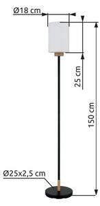 Stojacia lampa 1x E27 čierna, opálová IP20 GLOBO lighting ROWENA 15977S
