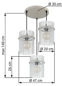 Závesné svietidlo 3x E27 piesková IP20 GLOBO lighting GORLEY 15698-3HRB