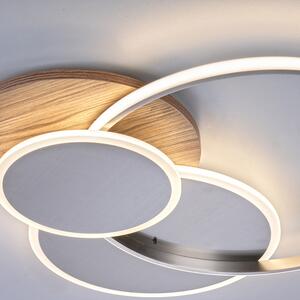 Stropné svietidlo drevené okrúhle vrátane LED 3 svetiel s diaľkovým ovládaním - Ajdin