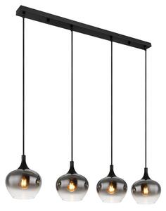 Závesné svietidlo 4x E27 čierna, dymová IP20 GLOBO lighting MAXY 15548-4H