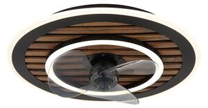 Stropný ventilátor so svetlom LED 2700–6000K čierna, opálová IP20 GLOBO lighting TREVINO 03668 časovač
