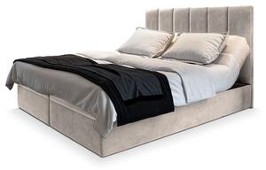 Manželská boxspring posteľ s úložným priestorom Barino 180x200 - béžová