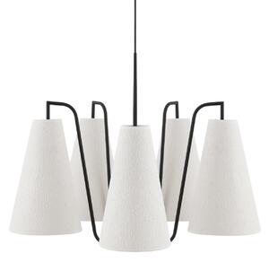 Závesné svietidlá Globen Lighting, Lou Bouclé 5, stmievateľné, Biela, Obývacia izba, Tkanina / Textil, Škandinávsky