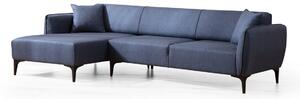 Hanah Home Rohová sedacia súprava Belissimo 270 cm modrá ľavá