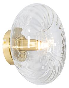 Art Deco nástenné svietidlo zlaté so sklom - Ayesha