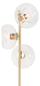 Stojacia lampa Art Deco zlatá so sklom 3-svetlo - Ayesha