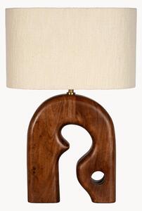 Stolová lampa z akáciového dreva's ľanovým tienidlom Leclerc