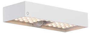 Vonkajšie nástenné svietidlo biele so stretávacím svetlom a solárnym senzorom - Kayo