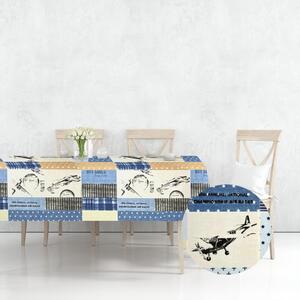 Ervi bavlnený obrus na stôl štvorcový - Air races blue