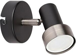 Rabalux Konrad nástenná lampa 1x50 W čierna-strieborná 73011