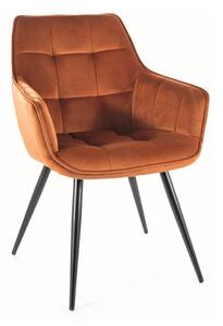 Jedálenské čalúnené oranžové kreslo/stolička N-965