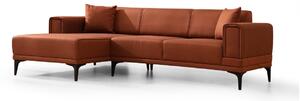Hanah Home Rohová sedacia súprava Horizon 250 cm tehlová ľavá