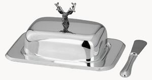 Postriebrená maselnička's nožom Deer, 2 ks
