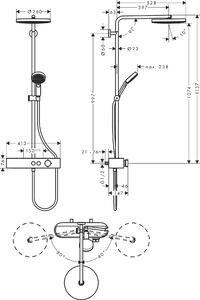 Hansgrohe Pulsify S sprchová súprava nástenná s termostatom 24220140