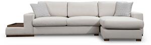 Hanah Home Rohová sedacia súprava Loop 312 cm s odkladacím stolíkom béžová pravá