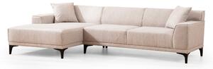 Hanah Home Rohová sedacia súprava Petra 250 cm biela ľavá