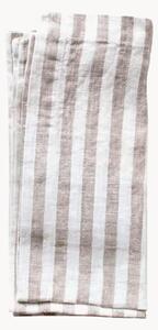 Ľanové obrúsky Natural White Stripes, 2 ks