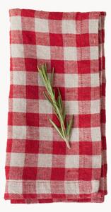 Ľanové obrúsky Red Gingham, 2 ks