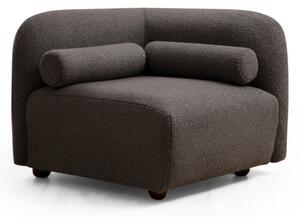 Hanah Home Rohové kreslo Viktoria bouclé tmavosivé