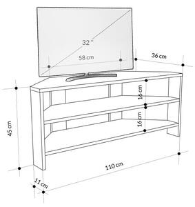 Rohový TV stolík Houseland Thales mramor Carrara