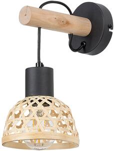 Rabalux Rattan nástenná lampa 1x15 W čierna-drevená 71025