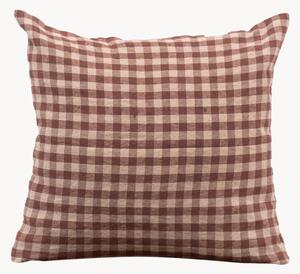Ľanový poťah na vankúš Chocolate Gingham