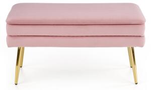 Lavica s úložným priestorom VELVA 37x78 cm ružová/zlatá