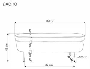 Lavica s úložným priestorom AVEIRO 46x120 cm biela
