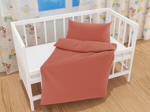 Biante Detské saténové posteľné obliečky do postieľky ST-011 Tehlové Do postieľky 100x135 a 40x60 cm