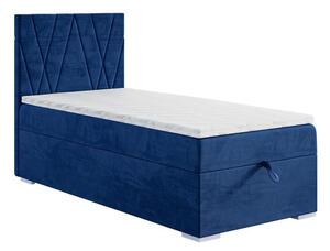 Čalúnená posteľ Kaya 90x200, modrá, vr. matraca, topperu a ÚP