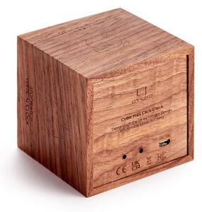 Budík z orechového dreva Gingko Cube Plus