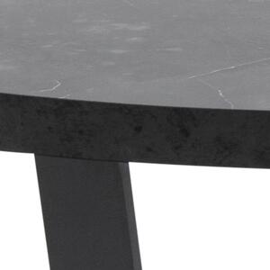 Čierny konferenčný stôl s doskou v mramorovom dekore Actona Amble, ⌀ 77 cm