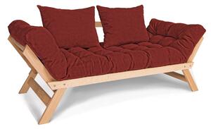 MarLiving Rozkladacia futonová pohovka BREEZIO 02 170 cm z masívu/červená
