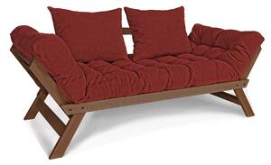 MarLiving Rozkladacia futonová pohovka BREEZIO 03 170 cm z masívu/červená