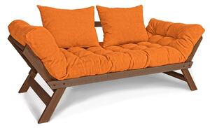 MarLiving Rozkladacia futonová pohovka BREEZIO 03 170 cm z masívu/oranžová